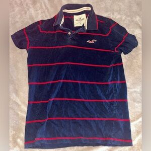 Y2K Hollister Men’s Navy Blue Short Sleeve Polo Size XL